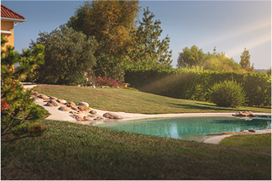 piscine lagon NaturaSwim parfaitement intégrée à son environnement Côtes d'Amor
